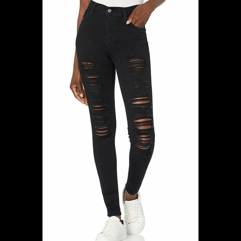 Levi’s 711 Black distressed skinny Jeans size 27